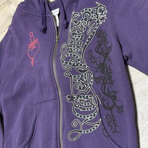 Disney Parks Wicked Princess Evil Queen Hoodie Zip Up Purple Size M